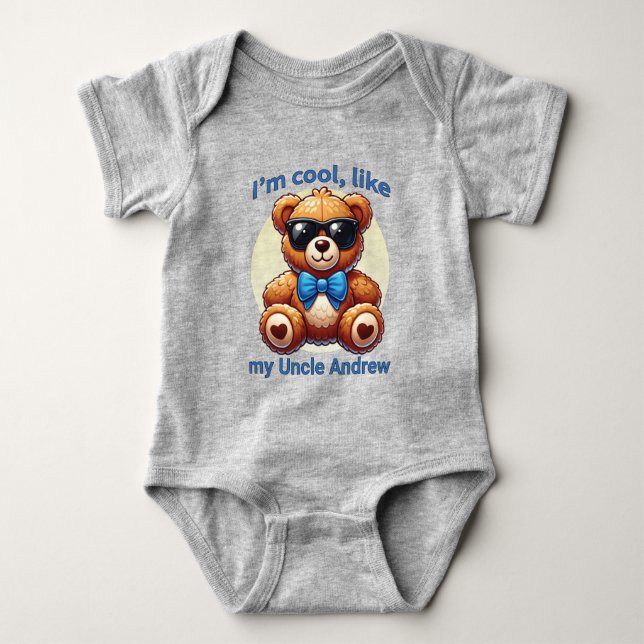 Jag är Coolans Nalle med Anpassadet Blue Bow T Shirt (Framsida)