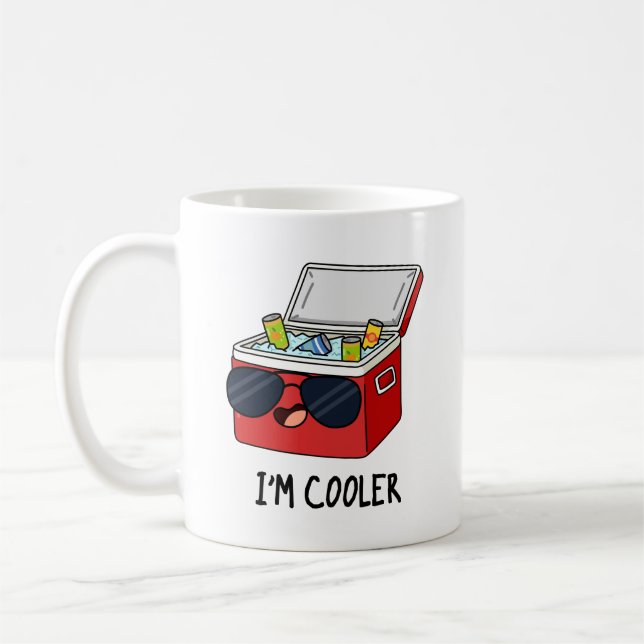 Jag är Cooler Funny Ice Cooler Box Pun Kaffemugg (Vänster)