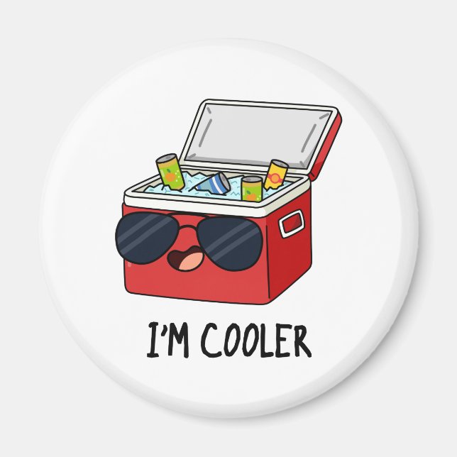 Jag är Cooler Funny Ice Cooler Box Pun Magnet (Framsidan)
