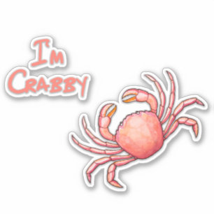 Jag är Crabby Crustacean Cutout Klistermärken