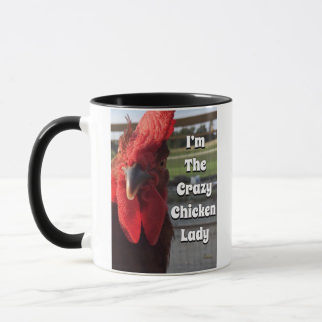 Jag är Crazy Chicken Dam Coffee Mugg (Vänster)