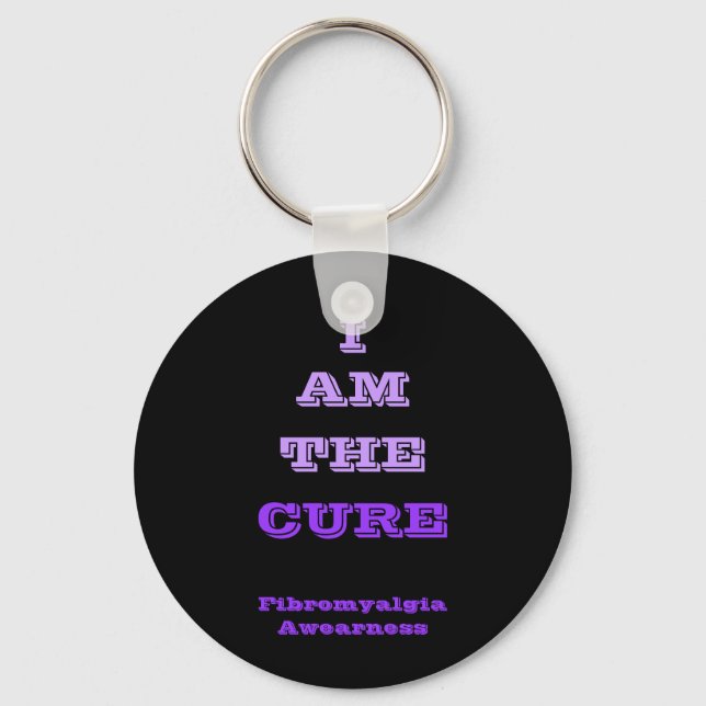 JAG ÄR CURE Fibromyalgia Awearness Keychain Nyckelring (Framsida)