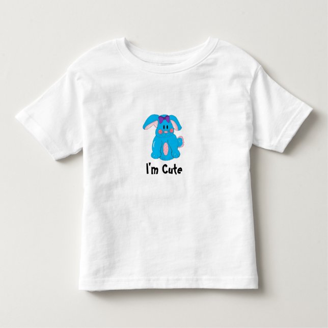 Jag är Cute Blue Bunny Tee Shirt (Framsida)
