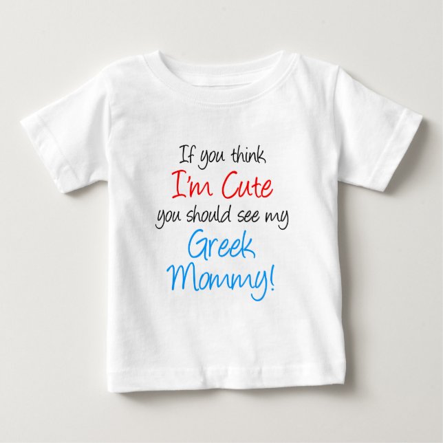 Jag är Cute Grekiska Mamman T Shirt (Framsida)