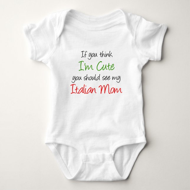 Jag är Cute Italienska Mamma Tee (Framsida)