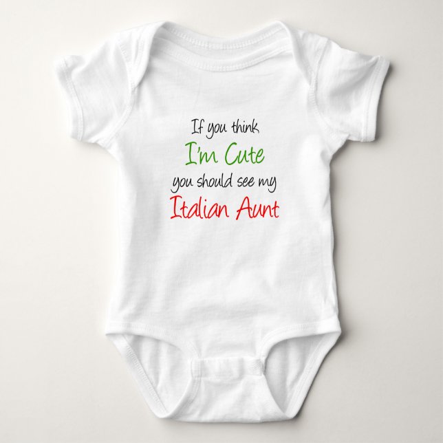 Jag är Cute Italienska Moster T Shirt (Framsida)