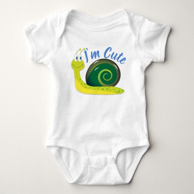 Jag är Cute Ljust grönt Snigel Tee Shirt (Framsida)