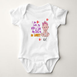 JAG ÄR CUTE MAMMA ÄR CUTE PAPPA ÄR LUCKY BABY T SHIRT