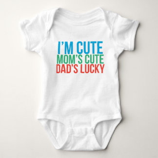 Jag är Cute, Mamma Cute, Pappa Lucky Baby Shirt Tee