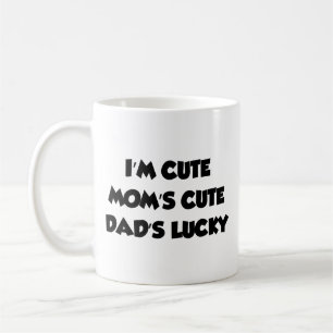 Jag är Cute Mamma Cute Pappa Lucky Coffee Mugg