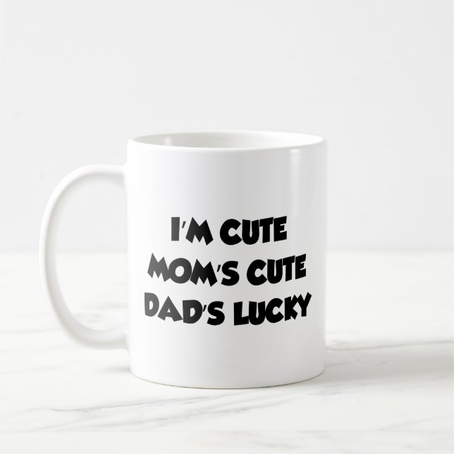 Jag är Cute Mamma Cute Pappa Lucky Coffee Mugg (Vänster)