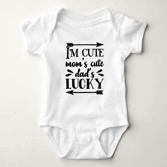 Jag är Cute Mamma Cute Pappa Lucky T Shirt (Framsida)