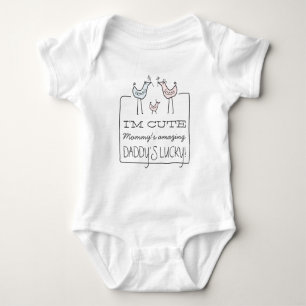 Jag är Cute, Pappor Lucky Funny Baby T-Shirt