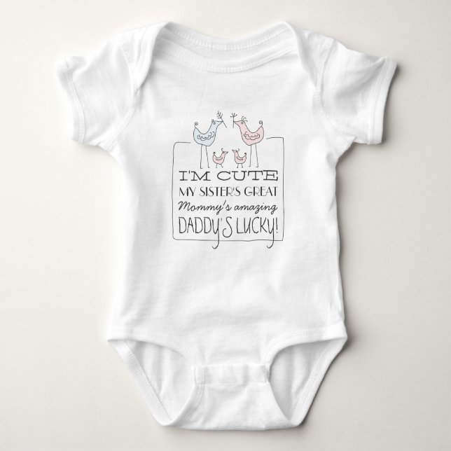 Jag är Cute, Pappor Lucky Funny Baby T-Shirt (Framsida)