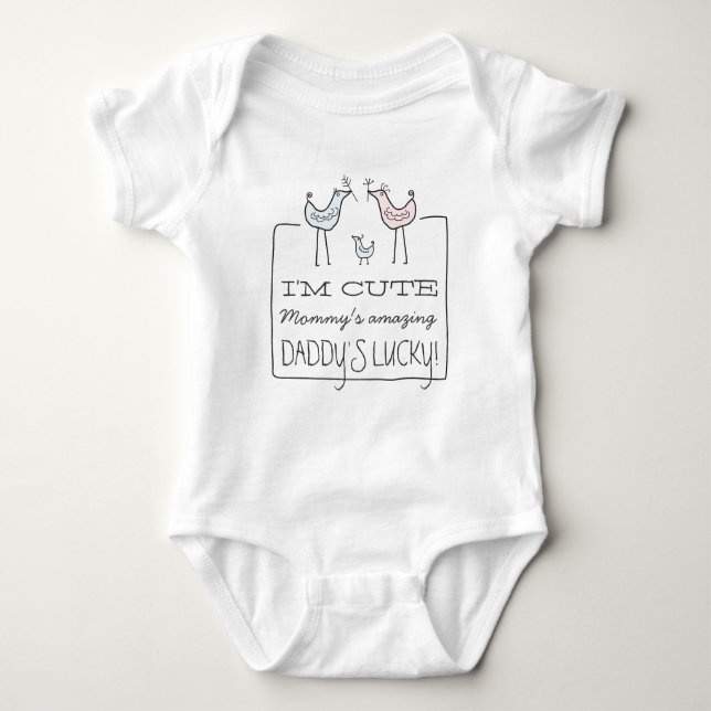 Jag är Cute, Pappor Lucky Funny Baby T-Shirt (Framsida)