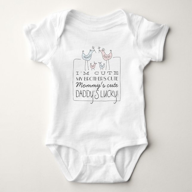 Jag är Cute, Pappor Lucky Funny Baby T-Shirt (Framsida)