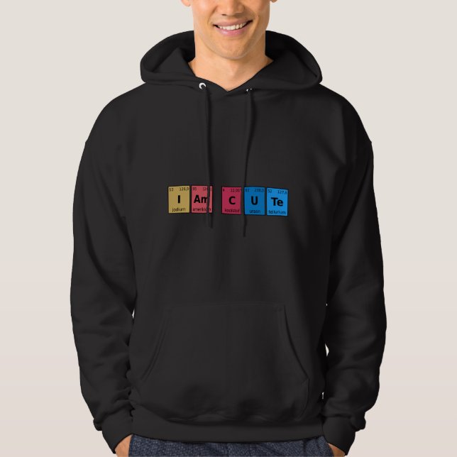 Jag är Cute Periodic Bord Hoodie (Framsida)