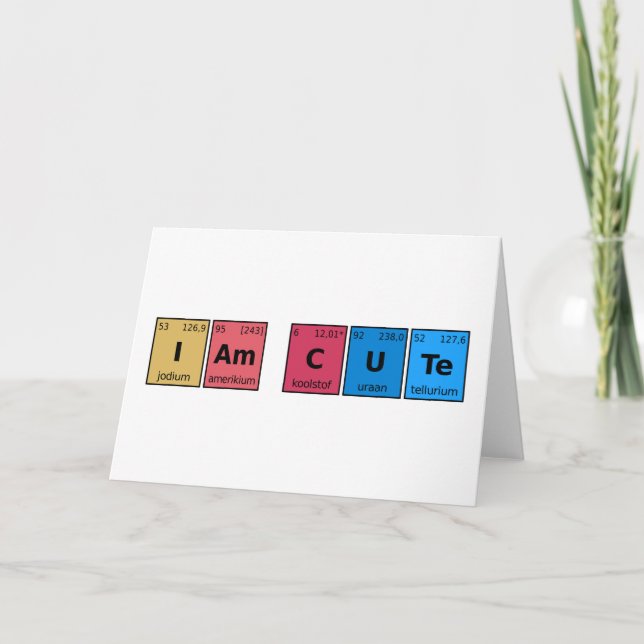 Jag är Cute Periodic Bord Kort (Framsida)