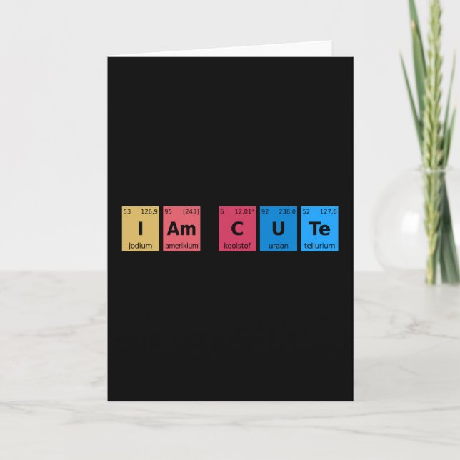 Jag är Cute Periodic Bord Kort (Framsida)