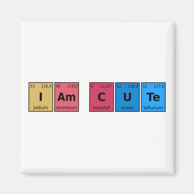 Jag är Cute Periodic Bord Magnet (Framsidan)