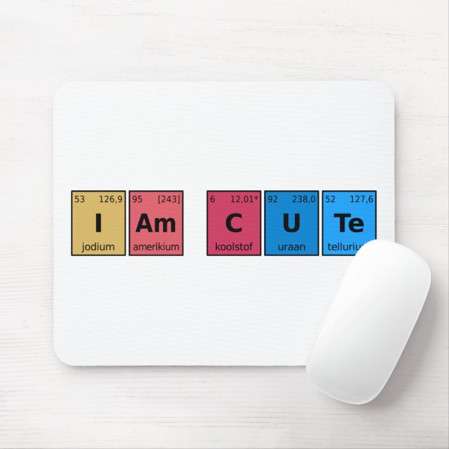 Jag är Cute Periodic Bord Musmatta (Med mus)