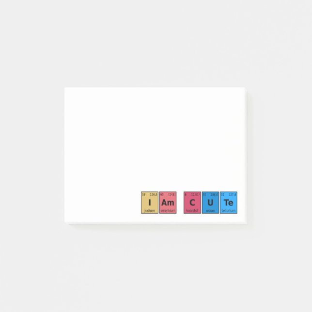 Jag är Cute Periodic Bord Post-it Block (Framsida)