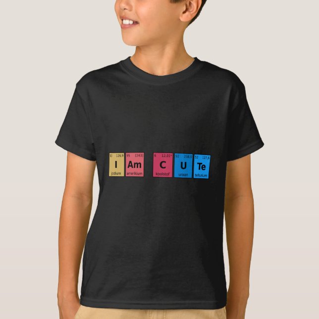 Jag är Cute Periodic Bord T Shirt (Framsida)