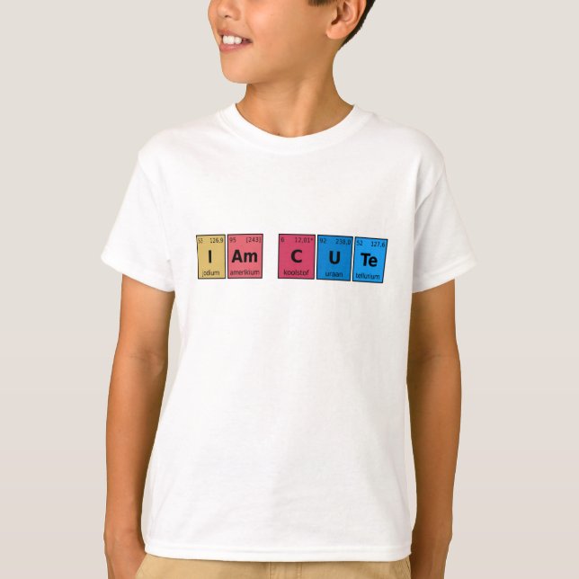 Jag är Cute Periodic Bord T Shirt (Framsida)