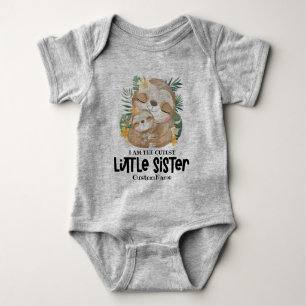Jag är Cutest Little Sister Cute Sloths Anpassning T Shirt