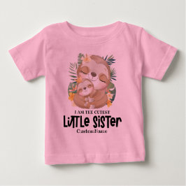 Jag är Cutest Little Sister Cute Sloths Anpassning T Shirt