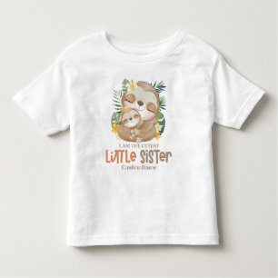 Jag är Cutest Little Sister Cute Sloths Anpassning T Shirt