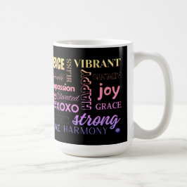 Jag är Daily Reminder Inspirational High Vibe Ord Kaffemugg