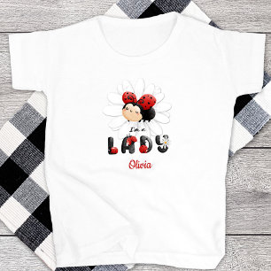 Jag är Dam Little Girl T-Shirt Cute Ladybug