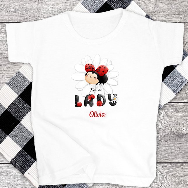 Jag är Dam Little Girl T-Shirt Cute Ladybug (Skapare uppladdad)