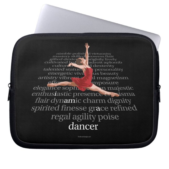 Jag är dansare laptop sleeve (Framsidan)