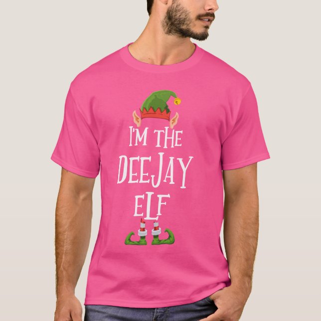 Jag är Deejay Elf Graphic - Lustigt god jul T Shirt (Framsida)