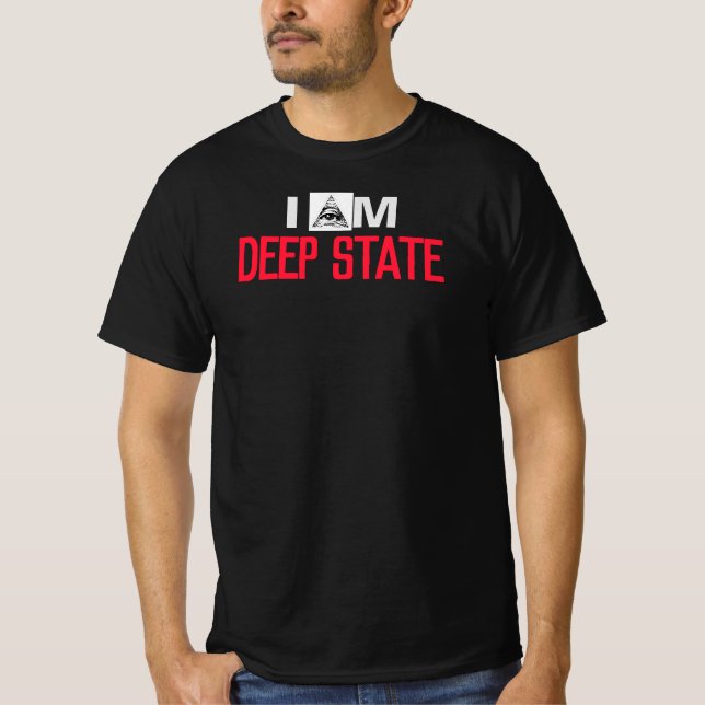 "JAG ÄR DEEP STATE" B/W "DEEP STATE OPERATIVE" T SHIRT (Framsida)