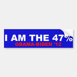 Jag är den 47 procent Obama-Biden 2012 Bildekal