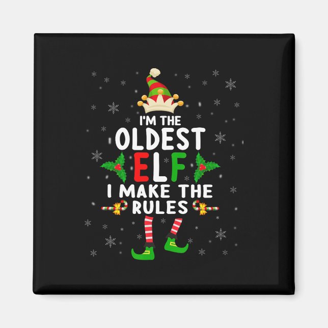 Jag är den äldsta Elf Julafton Elf Syskon Cousin M Magnet (Framsidan)