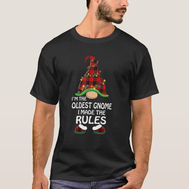 Jag är den äldsta Gnome-familjen som matchar den v T Shirt (Framsida)