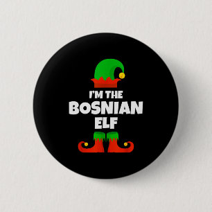 Jag är den bosniska älffamiljen Pyjamas jul rolig Knapp