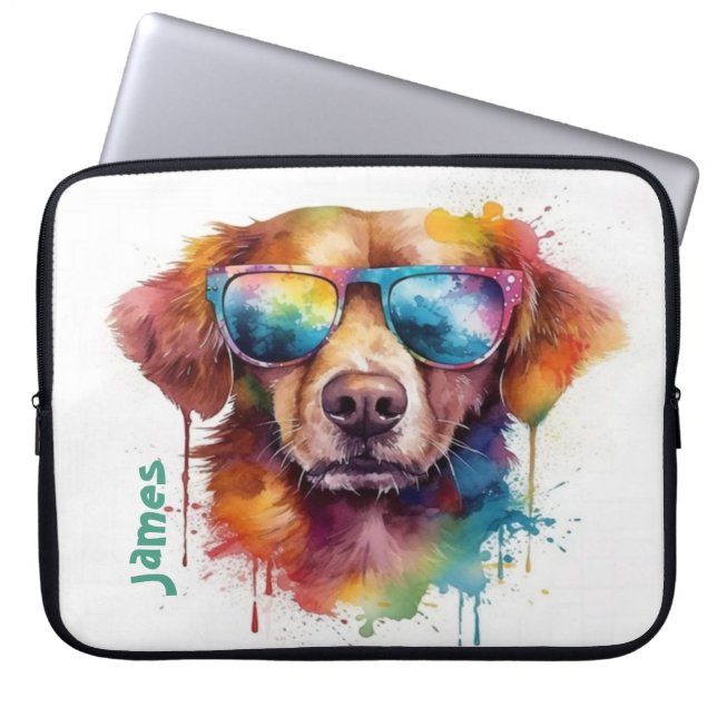 "Jag är den coolaste' Akvarell Hund Bärbar Dator F Laptop Fodral (Framsidan)