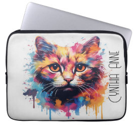 "Jag är den coolaste" Vattenfärg Katt Bärbar Dator Laptop Fodral