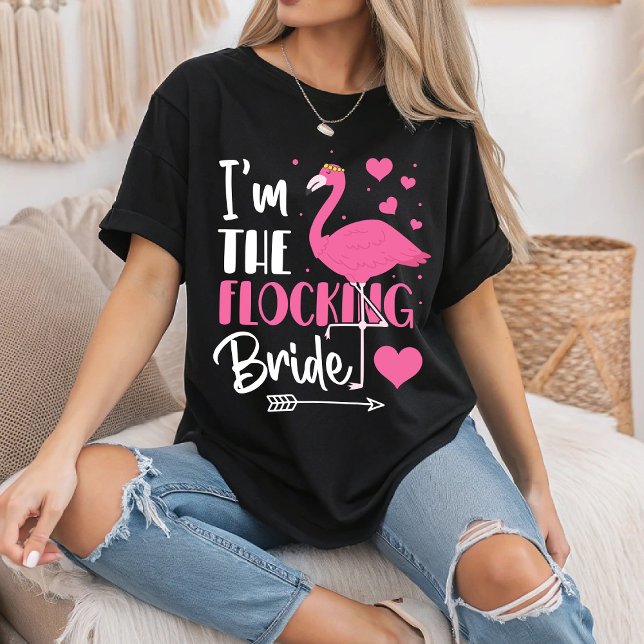 Jag är den flockande bruden Flamingo Sängkammarpar T Shirt (Skapare uppladdad)