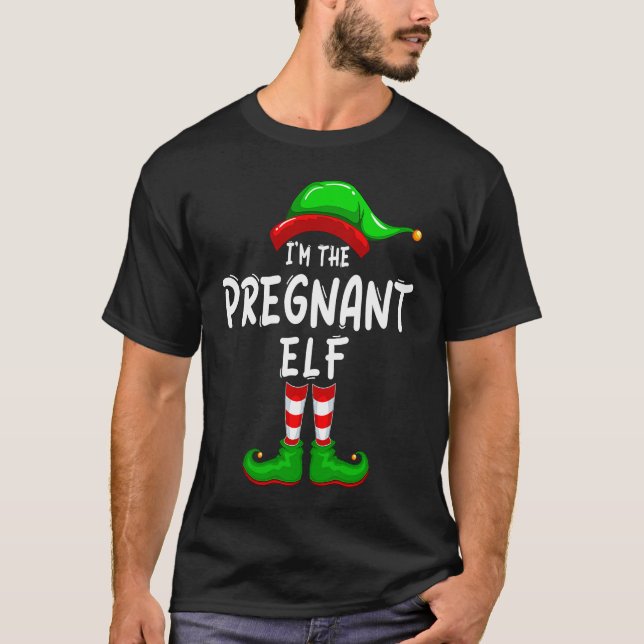 Jag är den gravida Elf Matching Family Group Chris T Shirt (Framsida)