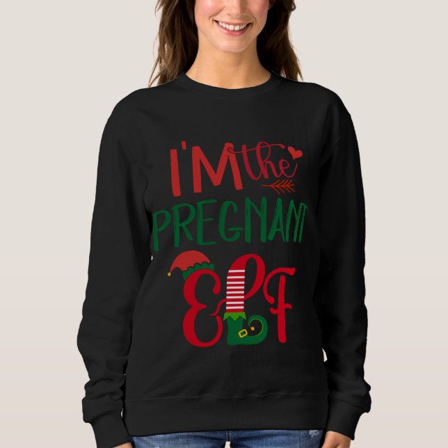 Jag är den gravida Elf Matching Family Ugly Christ T Shirt (Framsida)