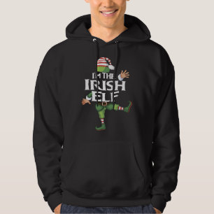 Jag är den irländska Elf-julen Kväll Julafton Elf  Hoodie