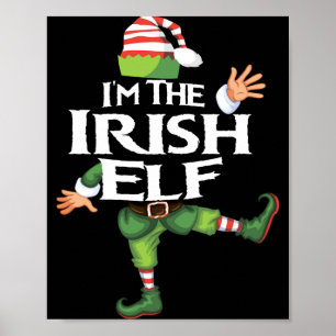 Jag är den irländska tomten julafton Xmas Tomte Sq Poster