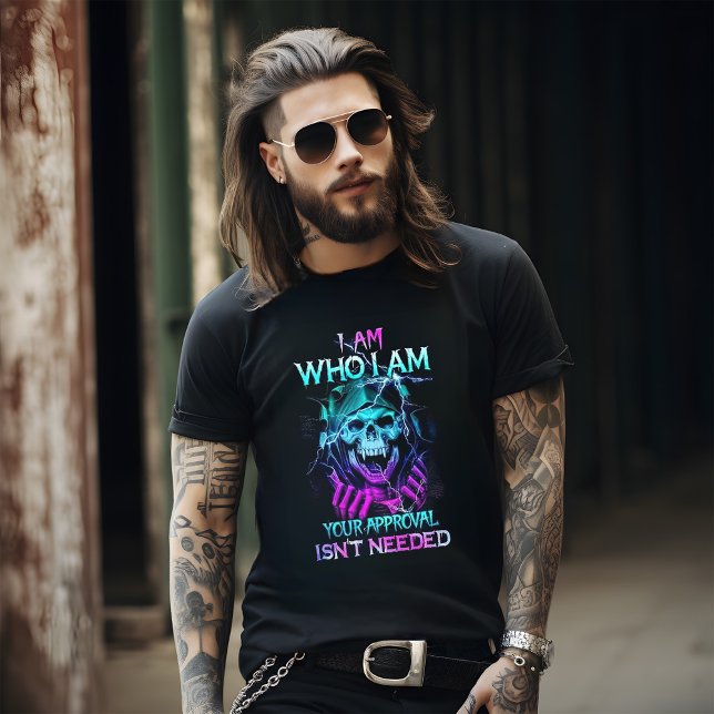 Jag är den jag är gotisk skelett t shirt (Skapare uppladdad)