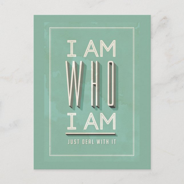 Jag är den jag är vykort (Framsida)